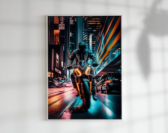 Bold City Motorcycle Photography, Instant Download, Printable Wall Art Prints, Downloadable Wall Art, Gift Wall art