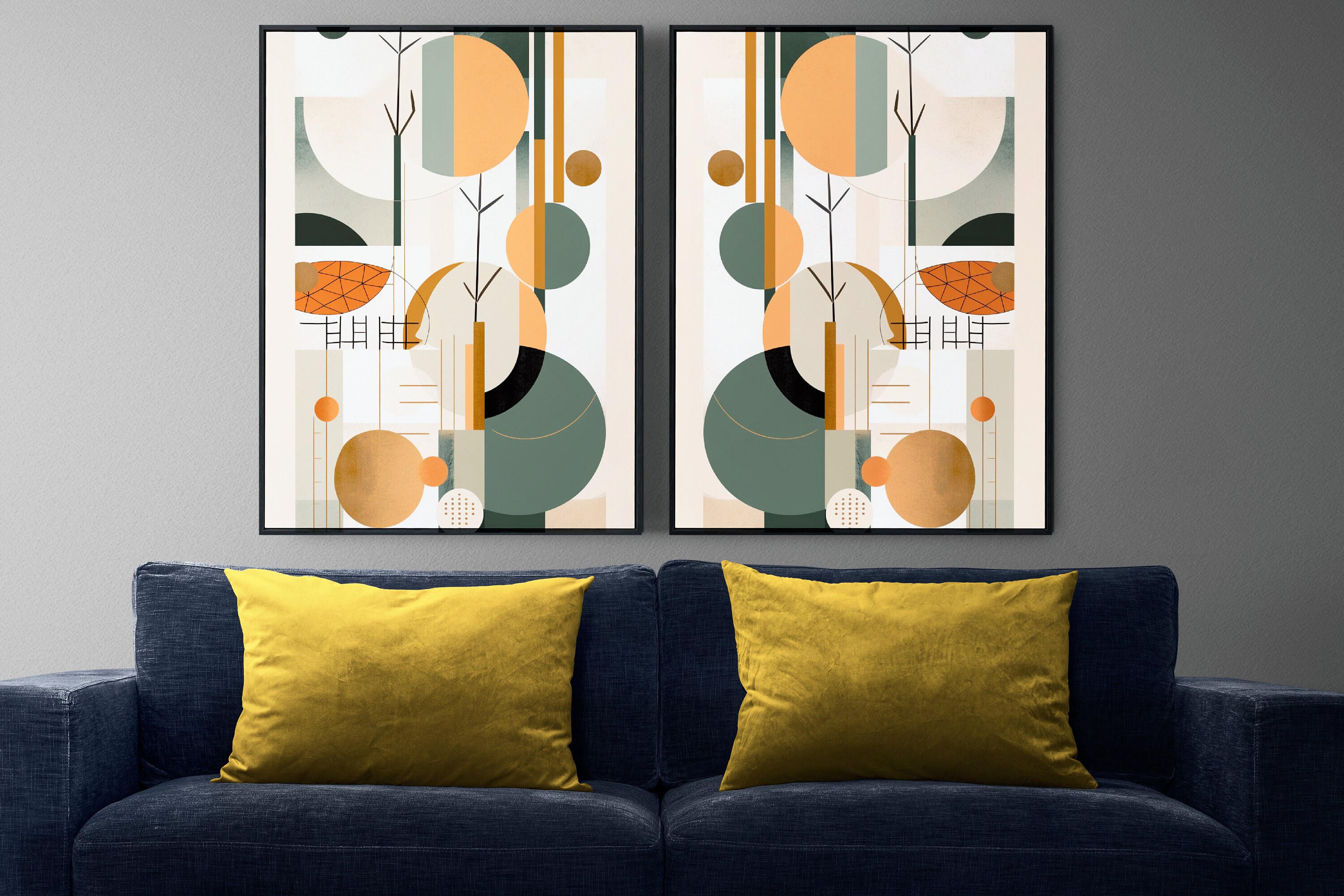Abstract Geometric Digital Art - Modern Home Decor Printable Set ...