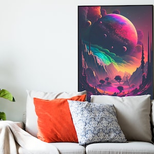 Cosmos Frontier Space Marine&#39;s Portal View, Galactic Interstellar Poster Art Print for Home and Office Decor, Games room prints.