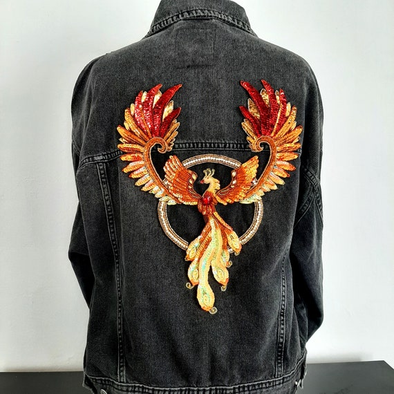 ジャケット・アウター Beads & Embroidered Design Denim Blouson Beaded Embroidered Denim Jacket Women Short Coat Spring