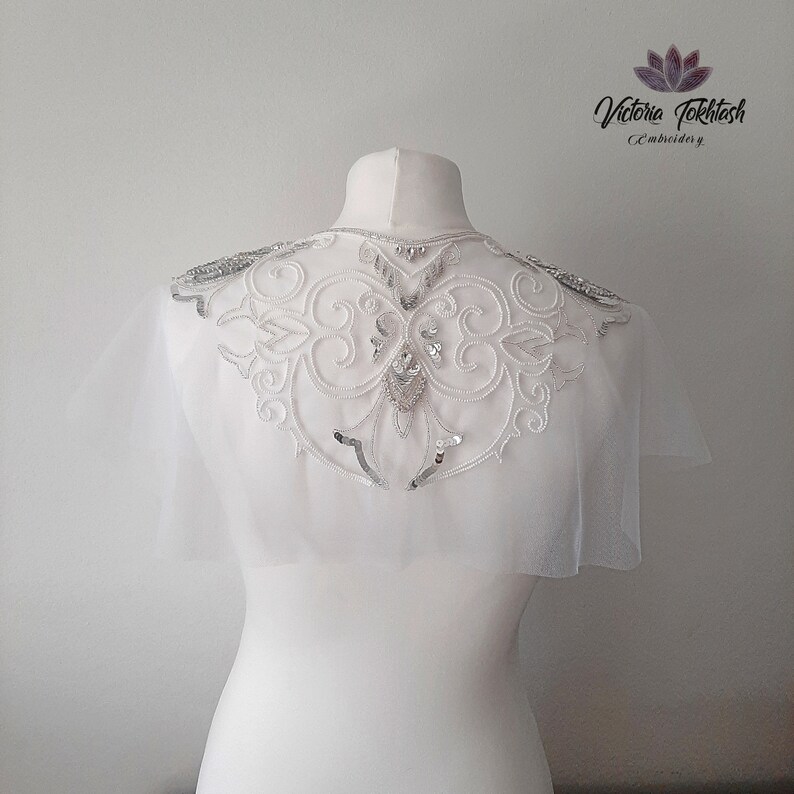 Bridal Cape Tulle, Wedding Dress Cover Up. Short Shoulder Cape With ...