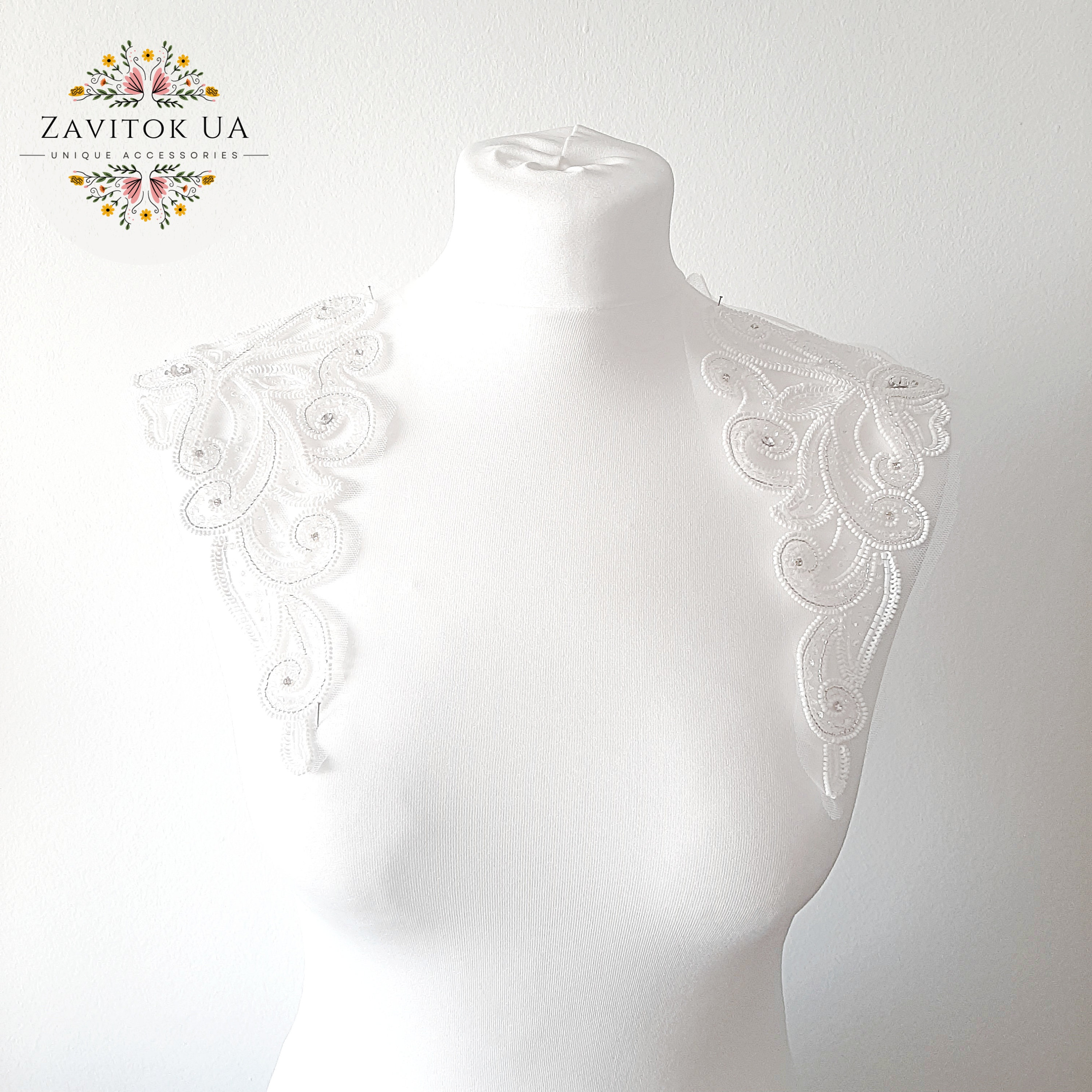 Luxury Bridal Appliques, Pearl Crystal Epaulettes, Couture Wedding Embellishment, Beaded Shoulder Pieces, Designer Bridal