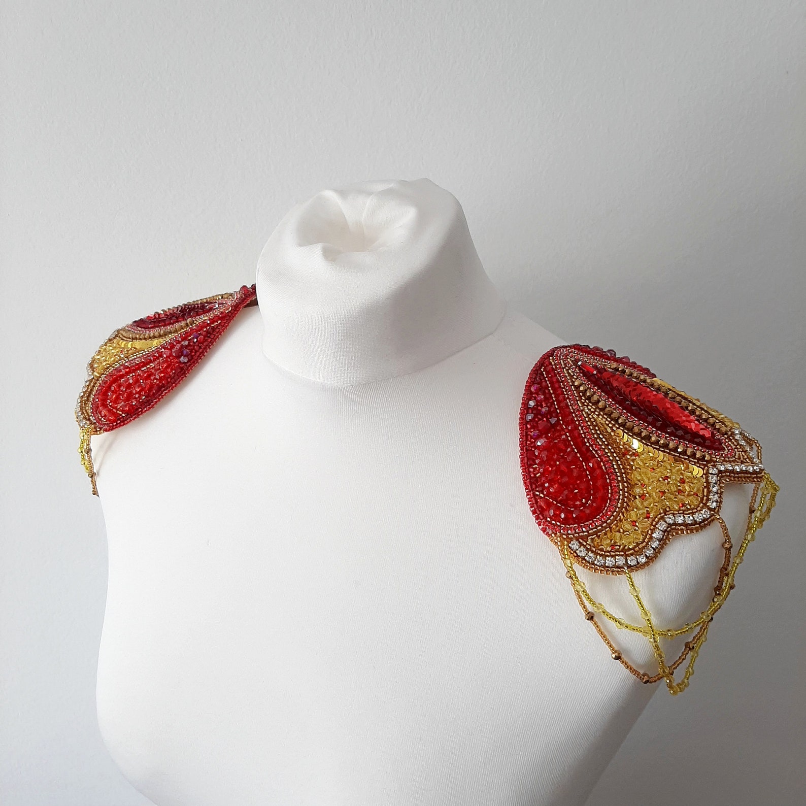 Shoulder Beaded Epaulettes. Shoulder Accessories. Fringed Epaulette. Etsy