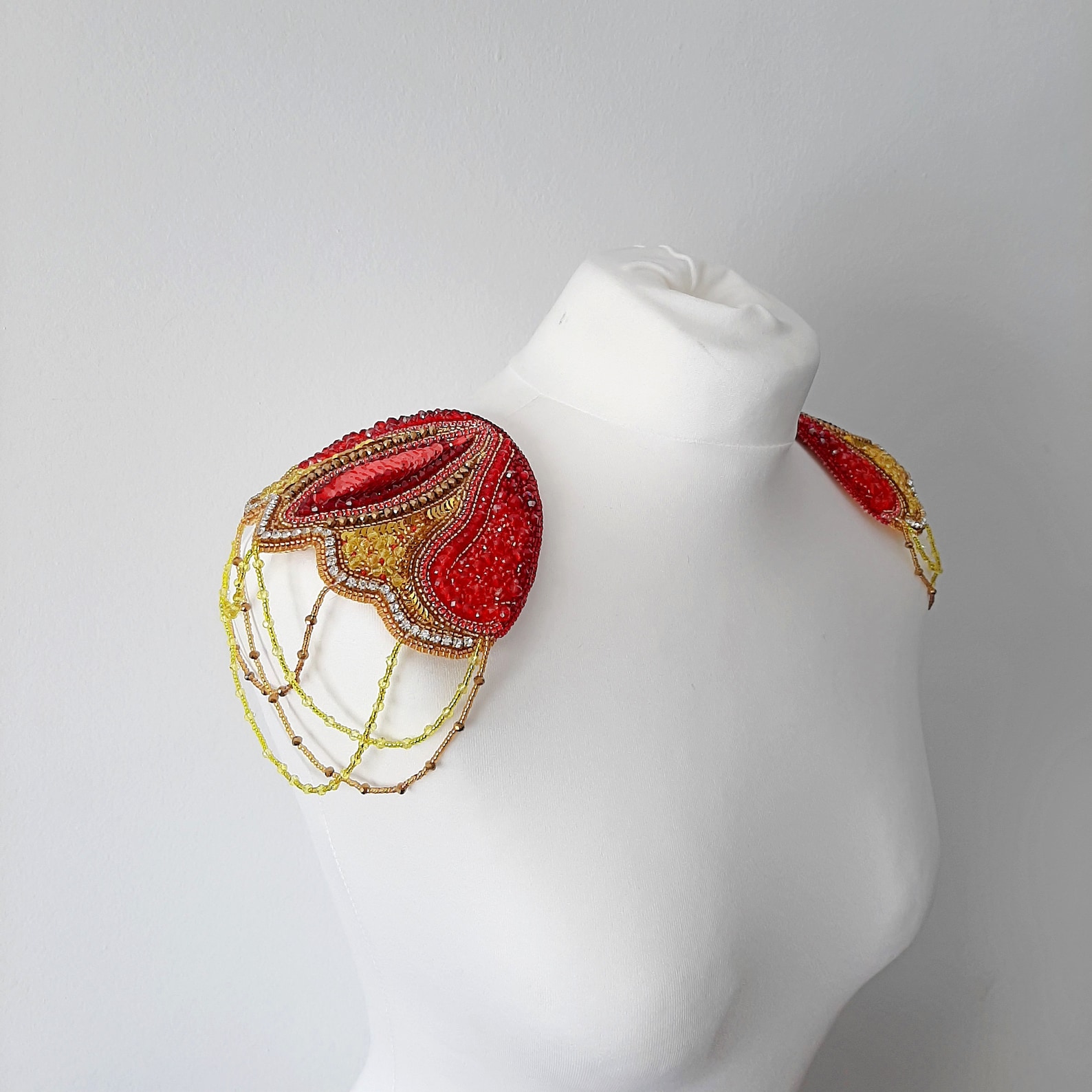 Shoulder Beaded Epaulettes. Shoulder Accessories. Fringed Epaulette. Etsy