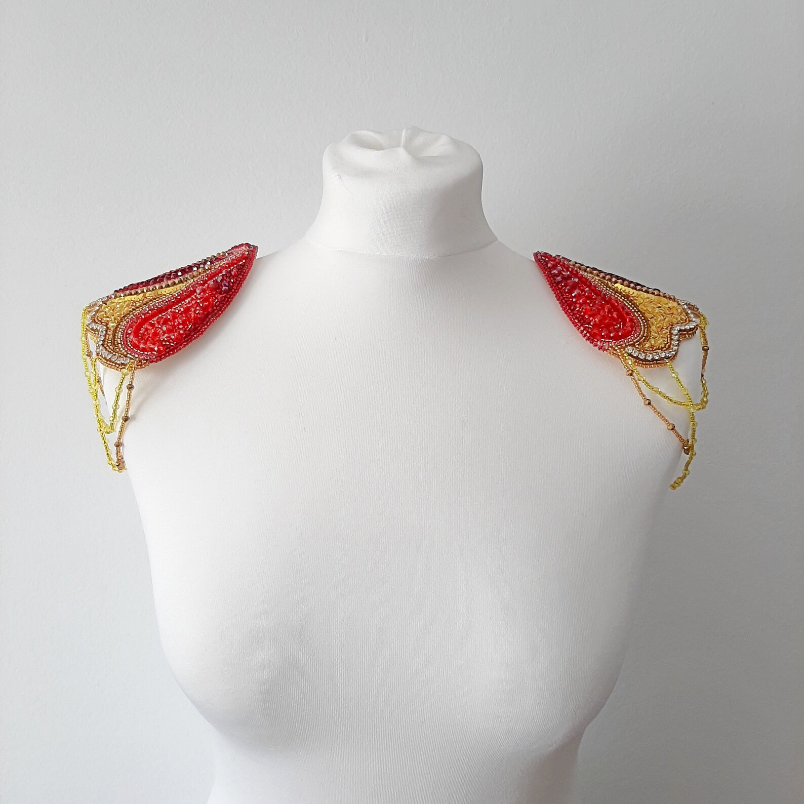 Shoulder Beaded Epaulettes. Shoulder Accessories. Fringed Epaulette. Etsy