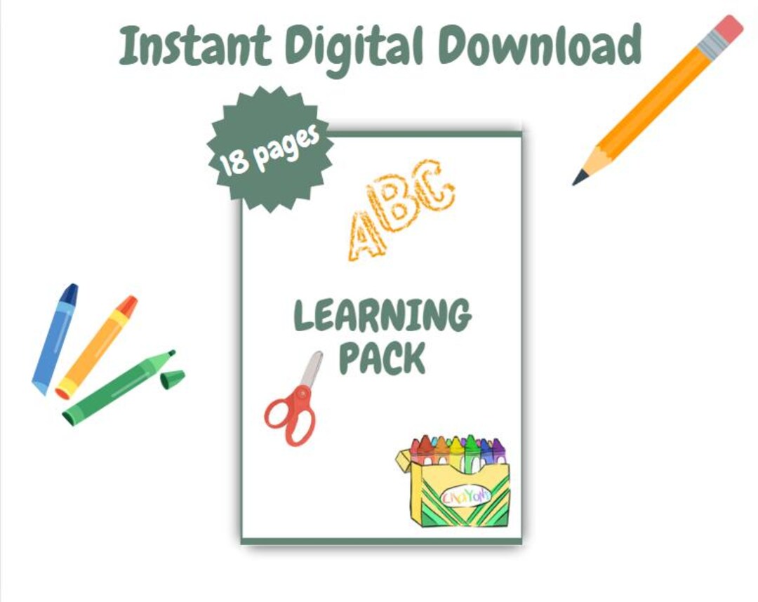 Learning Pack, Letters, Numbers, Tracing, Digital Downloads, Prints ...