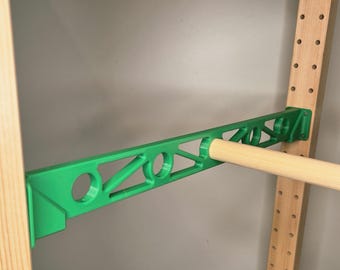 IKEA IVAR Clothes Rail with Brackets for 50 cm Deep Shelves | 3D-Printed Brackets & Wooden Rails | Flexible Wardrobe for up to 3 Rails