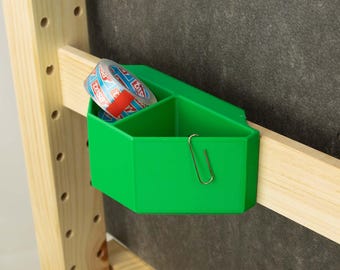 IKEA IVAR Storage box for crossbar, single, one-sided, low with compartments – Organizer for small items Office supplies Workshop Crafts