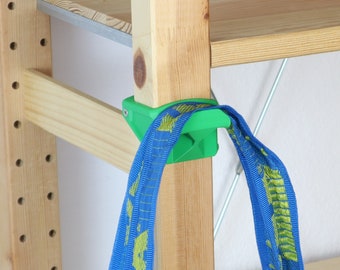 Hooks for Ikea Ivar shelf posts front: wide, short and stable
