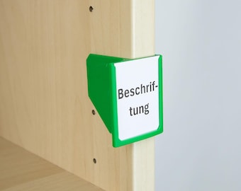 IKEA BILLY label holder front (single side panel) | Shelf labeling - fits new version with 3mm holes (35 x 45 mm)