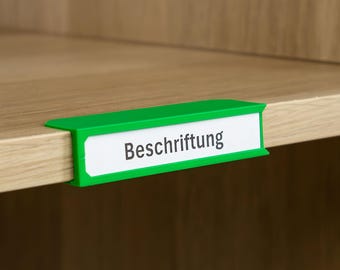 Volume price | Clamp-on label frames for Ikea Kallax shelves or shelves with a thickness of 16 mm or more