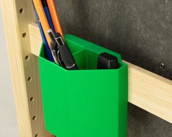 IKEA IVAR storage box for crossbar, single, one-sided, deep with compartments – storage for markers, ballpoint pens, office supplies