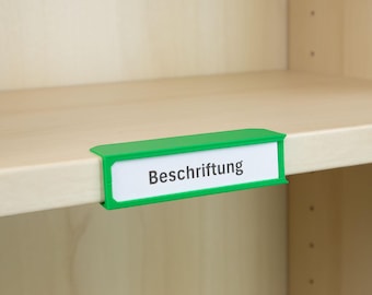 Volume price | Clamp-on label frames for Ikea Billy shelves or shelves with a thickness of 19 mm or more