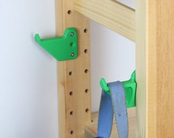 Hooks for Ikea Ivar shelf posts sideways: Slim, long and stable as right and left version