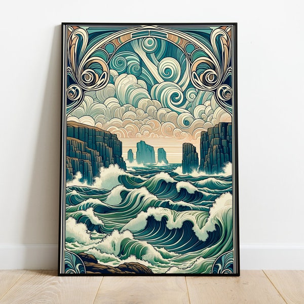Poster Marin "Vent de Renaissance" | Affiche Océanique | Wall Art Prints Mer | Coastal & Nautical Decor | Sea Artwork | Beach Wall Decor