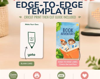 Yoto Card Stickers Edge-to-Edge Template, Canva Printable (Cricut Print Then Cut)
