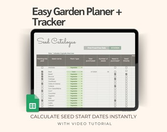 Easy Seed Starting Spreadsheet and Garden Planner | Google Sheets Seed Tracker | Seed Catalogue | Planting Calendar Spreadsheet Tutorial