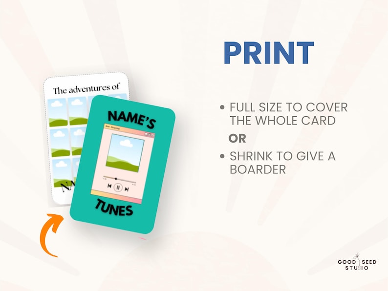 print full sized stickers or shrink to give a boarder