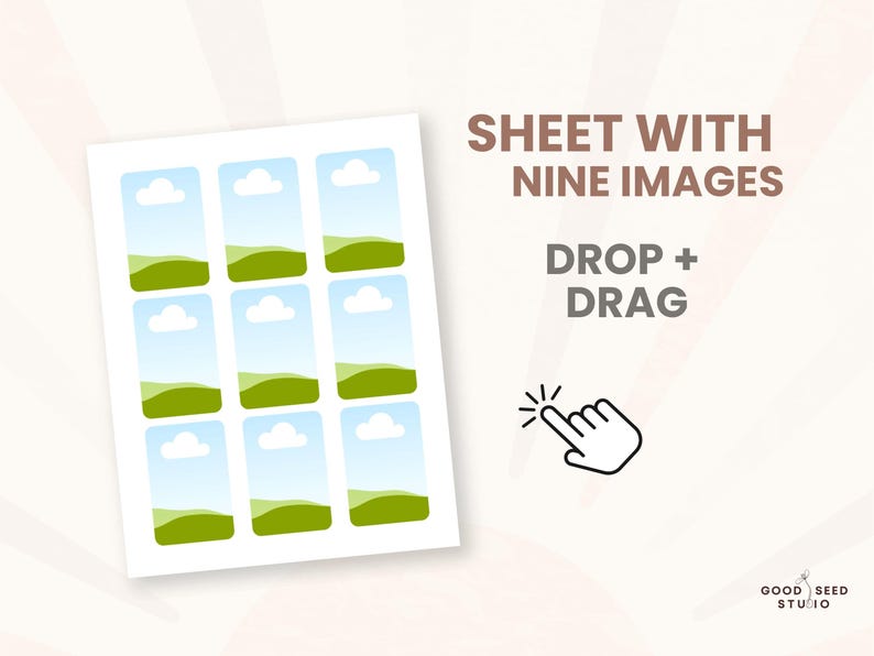 sheet with nine images that you can drop and drag