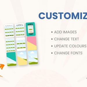Customize images, text, colours, fonts
