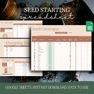 Seed Starting Cheat Sheet and Planting Calendar | Garden Planner | Seed Organizer | Gardening To-do List | Seed Starting Spreadsheet