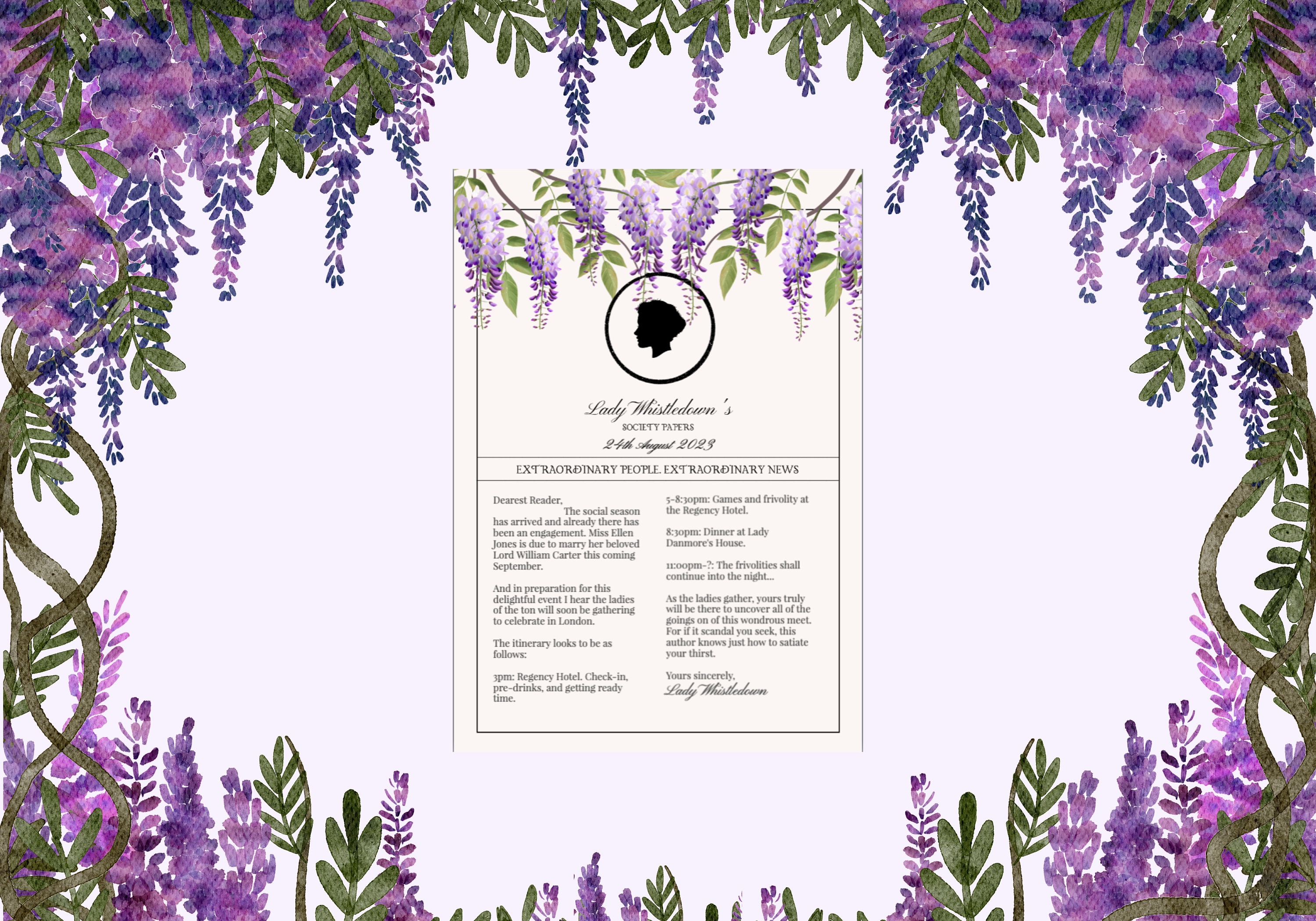 Lady Whistledown Template Invitation Bridgerton Template Bridgerton Lady Whistledown Template Invitation Bridgerton Template Bridgerton