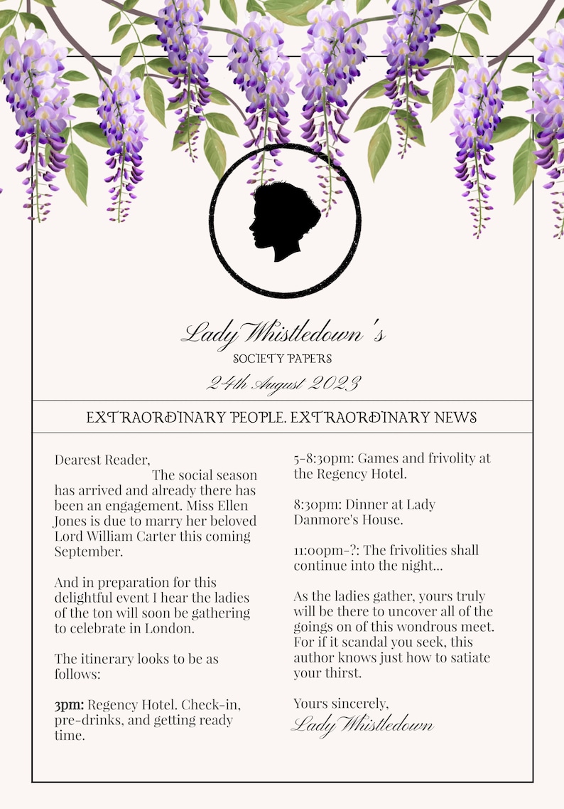 Lady Whistledown Template Invitation Bridgerton Template Etsy Lady Whistledown Template Invitation Bridgerton Template Etsy