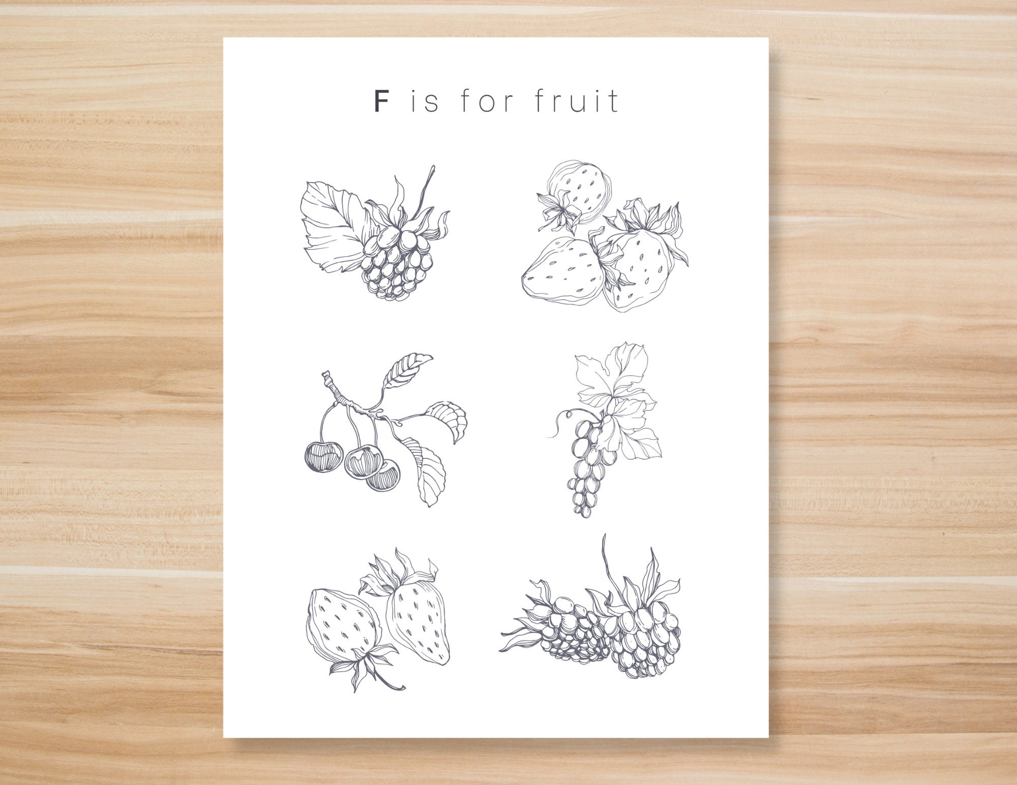 Fruit Coloring Sheet - Etsy