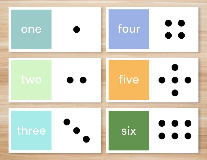 Number Dot Flashcards Etsy