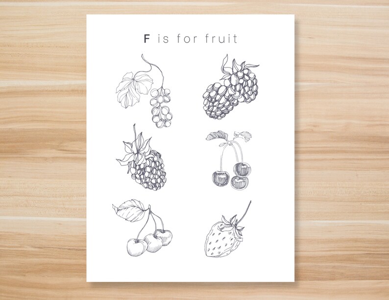 Fruit Coloring Sheet - Etsy
