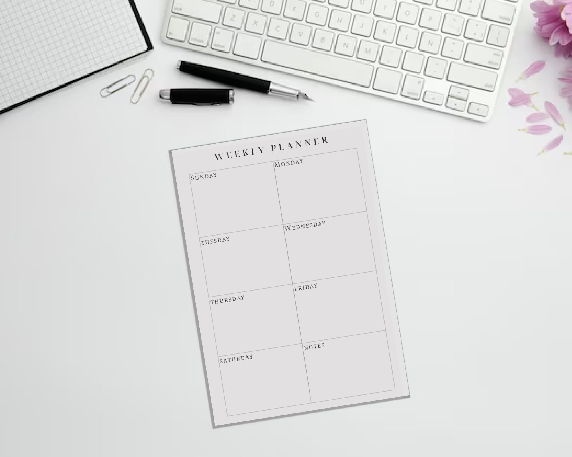 Minimalist Printable Weekly Planner, Minimalist Digital Weekly Planner ...
