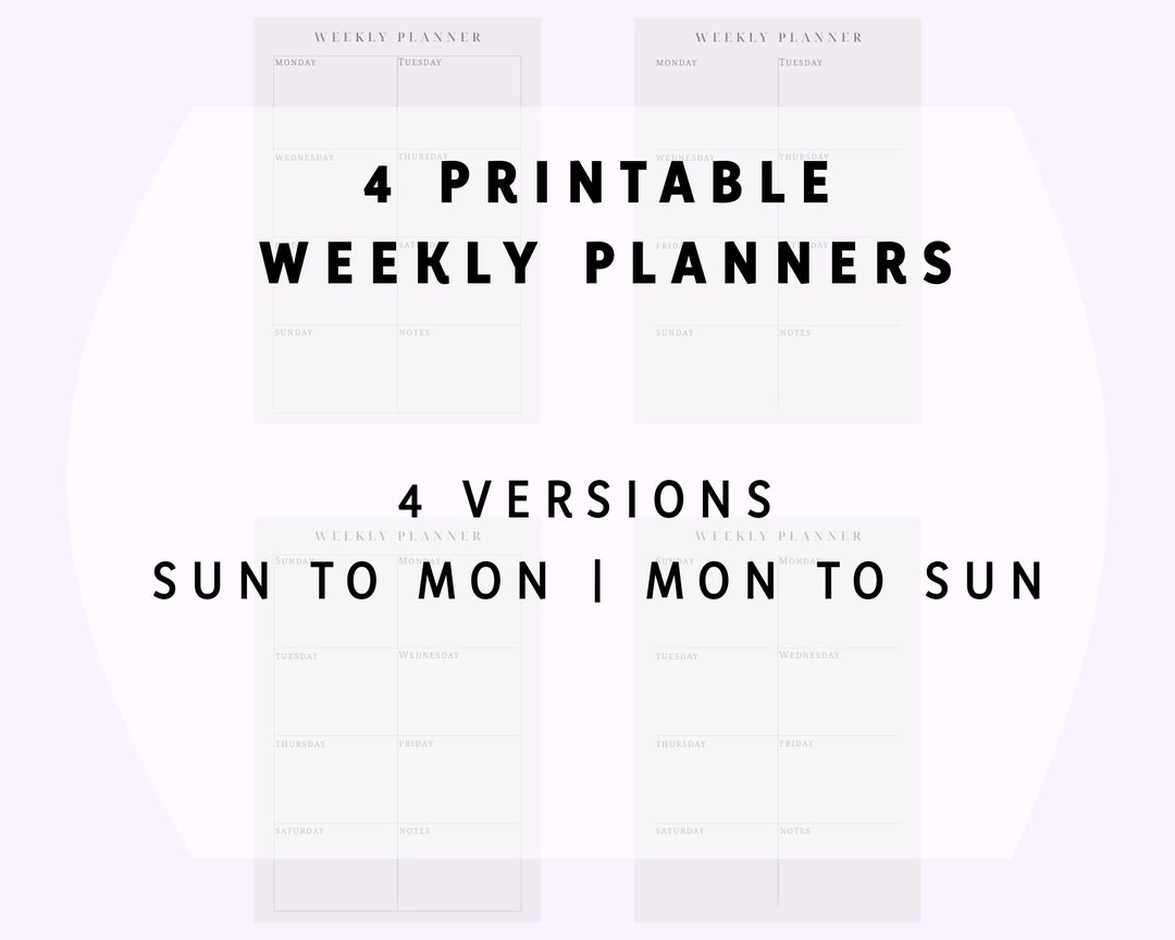 Minimalist Printable Weekly Planner, Minimalist Digital Weekly Planner ...