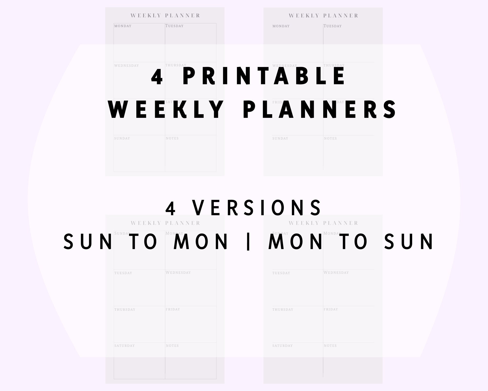 Minimalist Printable Weekly Planner, Minimalist Digital Weekly Planner ...