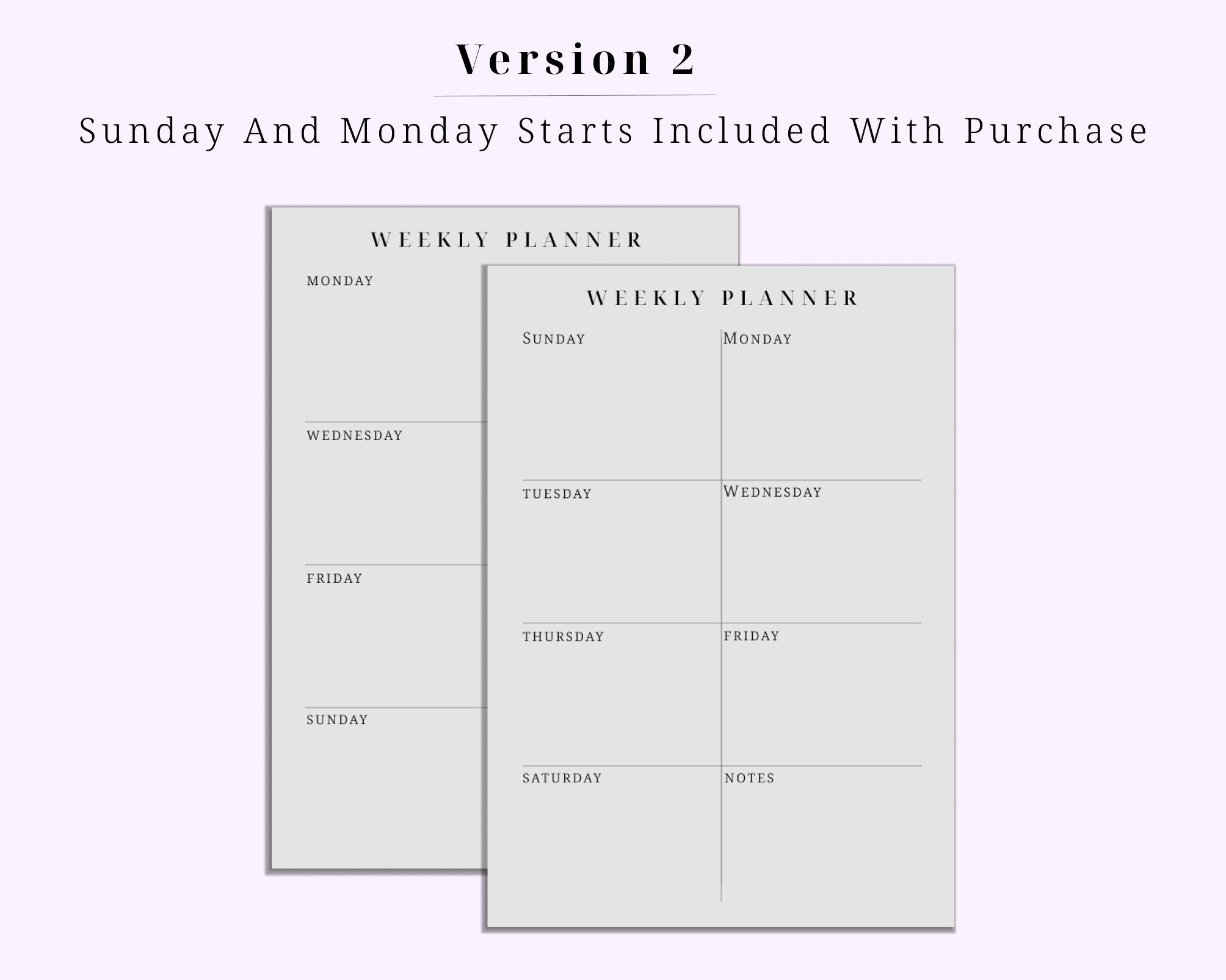 Minimalist Printable Weekly Planner, Minimalist Digital Weekly Planner ...