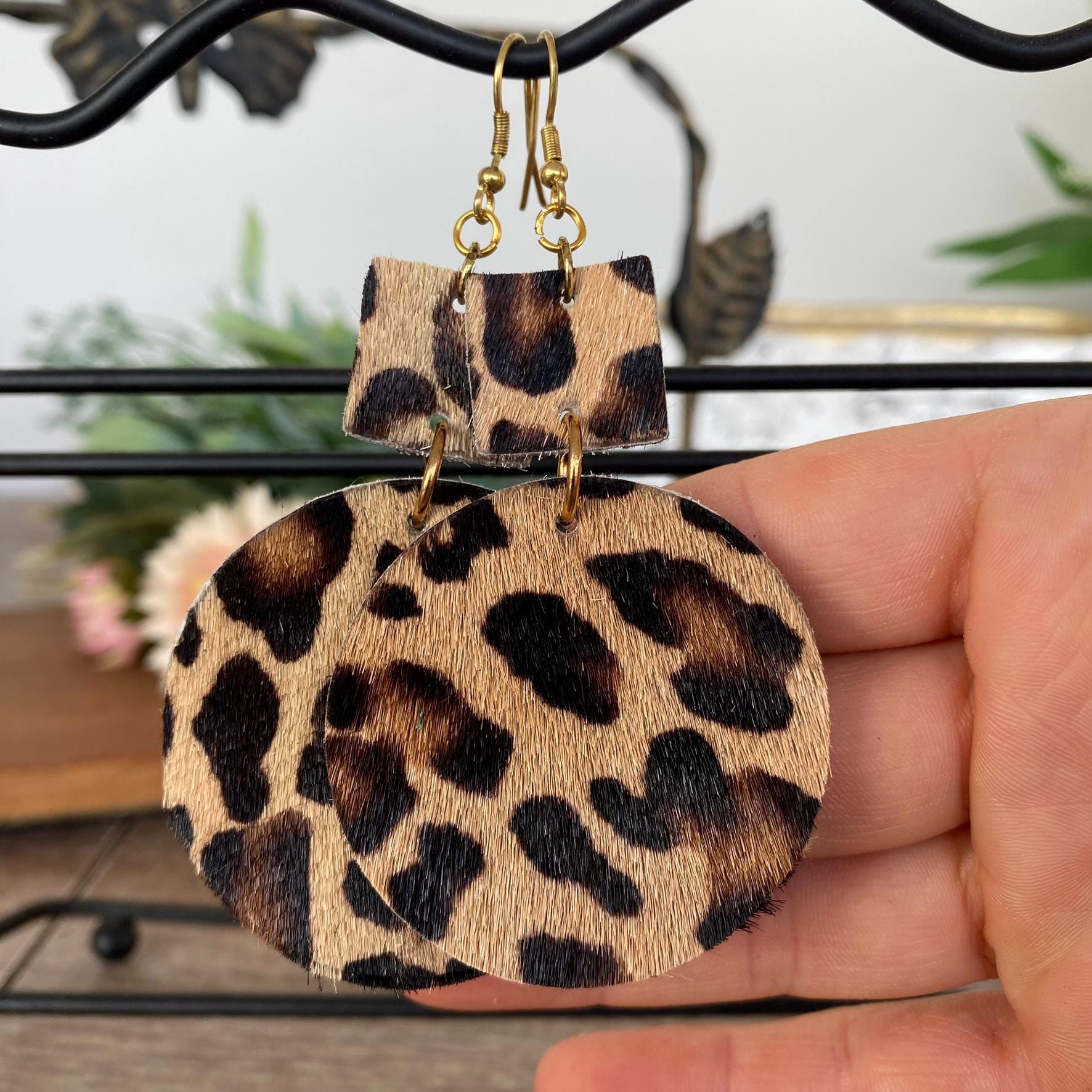 Orecchini Pendenti In Ecopelle Leopardata, Stile Goccia, Leggeri E Alla Moda
