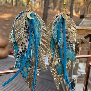 Orecchini Lunghi A Foglia In Pelle Stratificata – Stampa Leopardata Vintage, Gancio A Perno Leggero, Stile Boho – Ipoallergenici, Senza Nichel – Regalo Estate