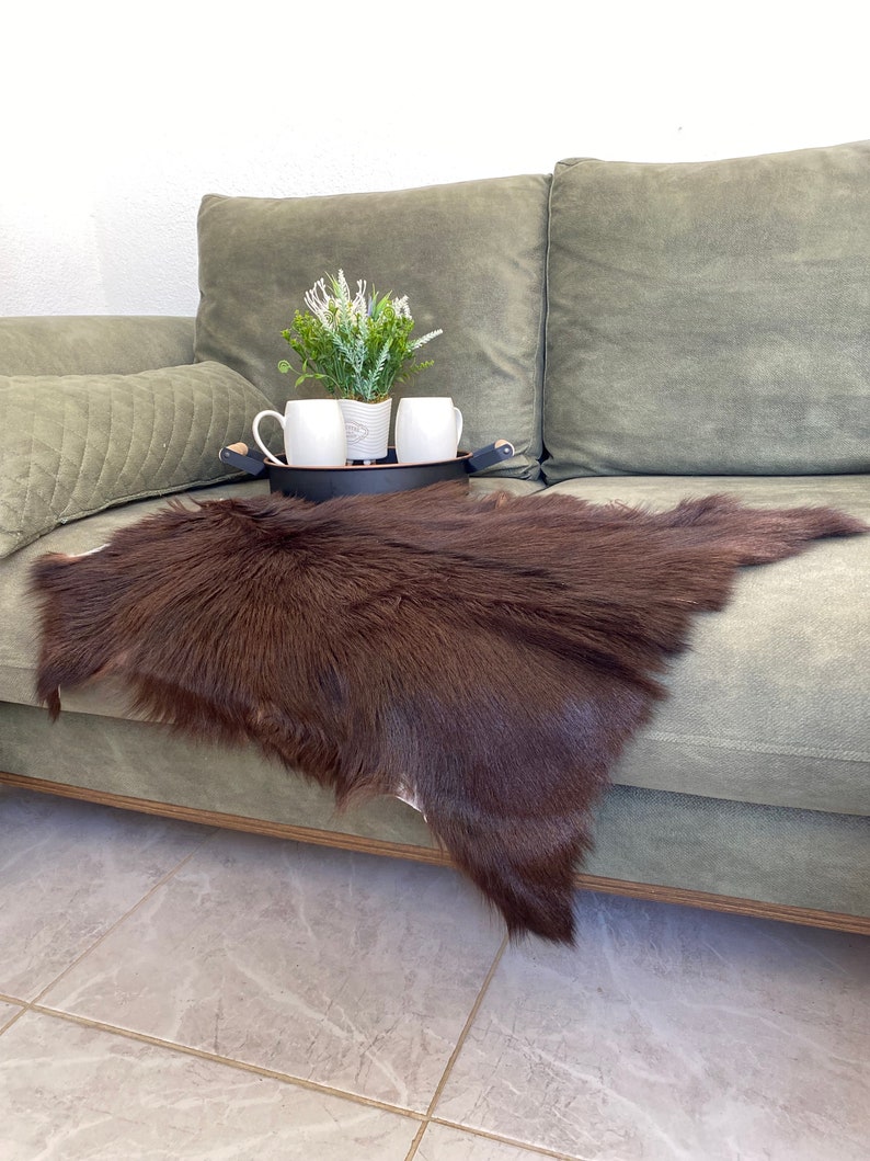 Handcrafted Genuine Goat Fur Rugs, Natural Goat Skin Rug, Sheep Skin Rug, Goat Hide Rug, Luxury