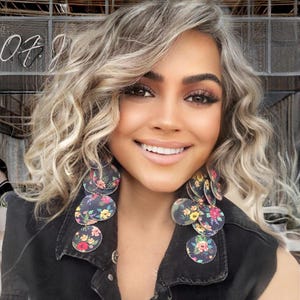 Floral Leather Chandelier Earrings: Lightweight Statement Jewelry