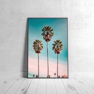 Paisaje de tres palmeras / Descarga digital / Arte de pared imprimible / Descarga instantánea Impresión de arte / Arte descargable