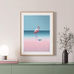 Flamingo Art Print | Pink Flamingo Poster | Home Decor | Animal Art | Digital Download | Printable Wall Art | Instant Download Art Print