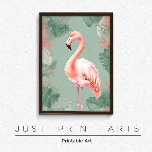 Flamingo Print | Pink Flamingo Picture | Home Decor Poster | Digital Picture Download | Downloadable Poster | Flamingo Printable Wall Art