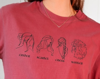 The Lunar Chronicles Shirt by Marissa Meyer | Bookish T-Shirt | Rampion Crew | TLC Merch | Cinder, Scarlet, Cress, Winter | Fan Apparel