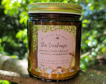 The Treehouse Beeswax Candle | Spring Summer Candle | 100% Pure Beeswax Candle | Non-Toxic & Clean Burning | Green, Earthy Scented Candle