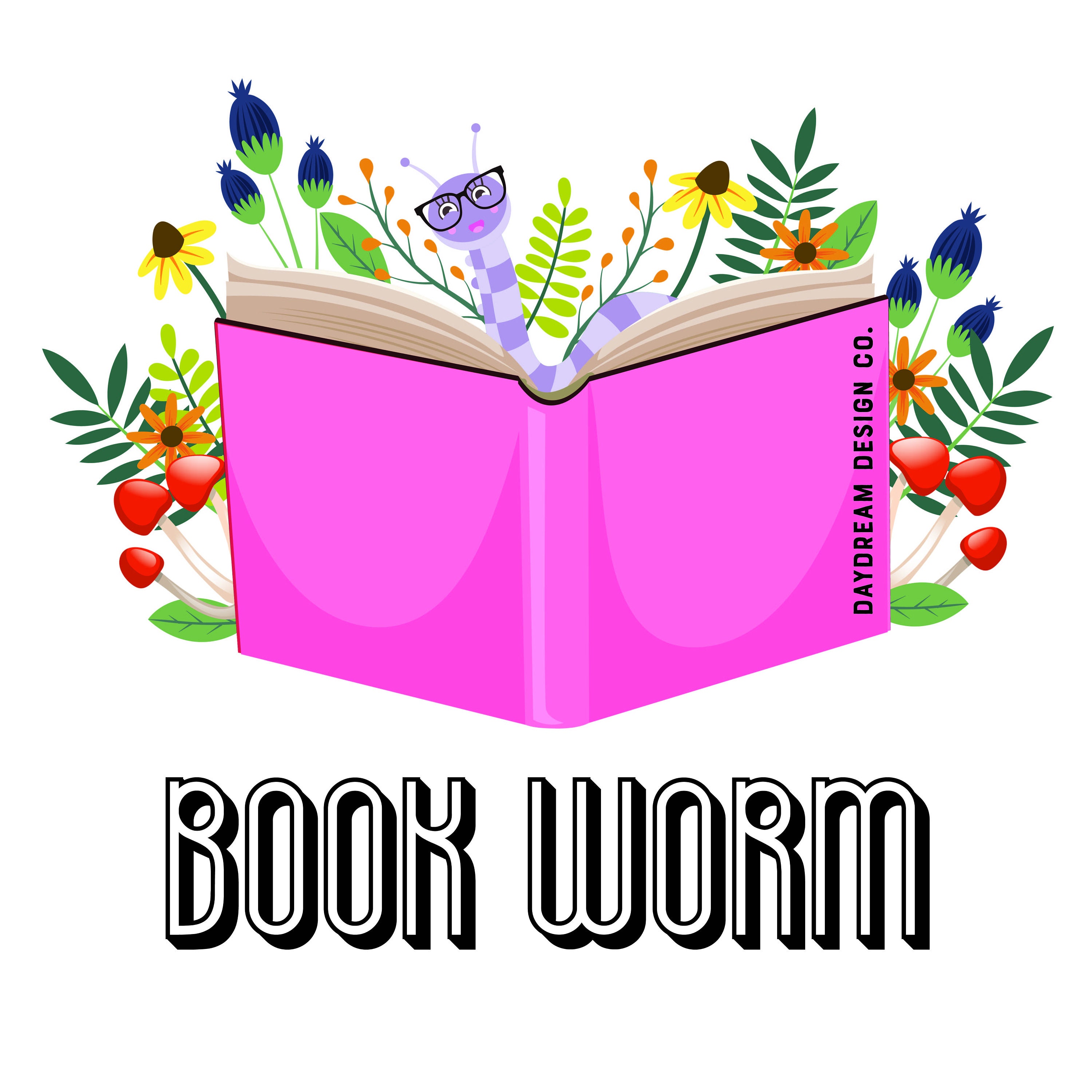 Book Worm SVG File, Print and Press File, Downloadable File, Ready to ...