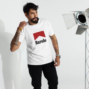 Western Wine T-Shirt, Barolo Wine Shirt, Marlbro Shirt, Vintage Style Shirt, Trendy Wine, Wine Gift