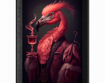 Impresión artística de flamenco en cóctel: retrato caprichoso de un bar