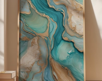 Küsten Abstrakter Kunstdruck: Ocean Tide - Modernes Wohndekor