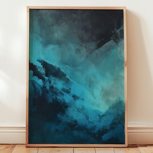 Abstract Blue Coastal Art Print: Modern Home Decor, &quot;Sail Away&quot;