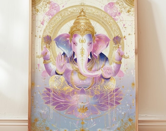 Ganesha Wand Kunst Druck: Hindu Gott Dekoration für Meditation Space