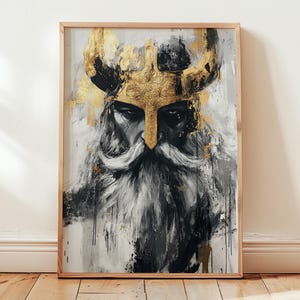 Odin Norse Mythology Print: Viking Warrior Valhalla Art